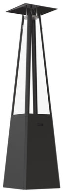 Stufa a Piramide Gas Gpl da Esterno con Vetro in Acciaio Flig Memphis Nera