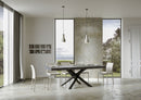 Tavolo Allungabile 120-380x90x77 cm Volantis Premium Cemento Telaio Antracite 
