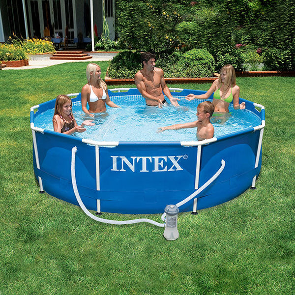 sconto Piscine Hors Sol Ronde H76x305cm avec Pompe Intex Frame Filter