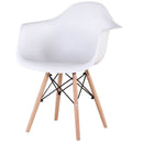 Set 4 Sedie di Design con Braccioli 62,5x44x80 cm Federica Bianche