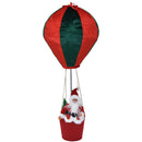 Decorazione Natalizia Mongolfiera di Babbo Natale Ø40x92 cm in Velluto Verde e Rosso      