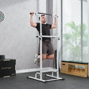 Stazione Fitness con Barre per Dip e Trazioni Altezza Regolabile 176,5-227 cm e Capacità 120 kg Bianco      