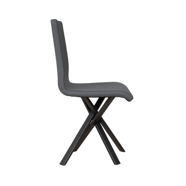 online Chaise Aury 40/44x42x86 cm Pieds anthracite simili cuir Gris