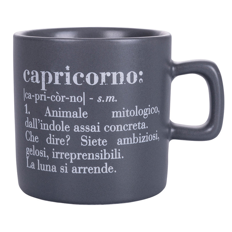 Tazzina Caffè Zodiaco "capricorno" Ø6x6,5 cm in Bone China VdE Tivoli 1996 Grigio Tortora