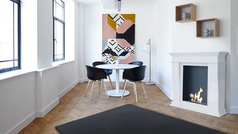 Camino a Bioetanolo da Pavimento 98,8x35,5 cm Flig Boulder Bianco