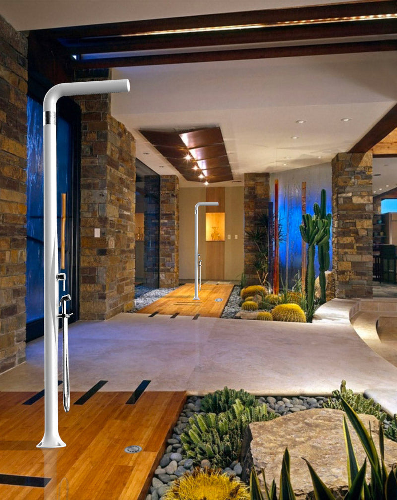 Doccia da Esterno Giardino Miscelatore Deviatore e Doccetta Mobile Arkema Funny Yang Top Line Perla