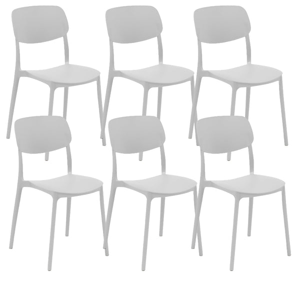 Set 6 Sedie 46x79x54 cm in Polipropilene Elodie Bianca sconto