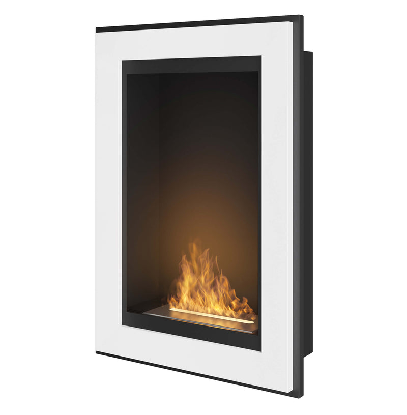 Camino a Bioetanolo da Parete/Incasso 55x79 cm Frame 550 Bianco