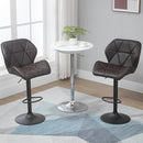 Set 2 Sgabelli da Bar 51,5x57,5x93-114,5 cm in Similpelle Marrone