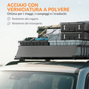 Portapacchi per Auto da 90,7 kg con Deflettori e Guide Laterali 110,5x99,5x18,5 cm in Acciaio Nero 