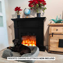 Cornice da Pavimento per Inserto Camino Elettrico 114x28,2x102,2 cm in MDF Sined Caldera Nero