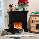 Cornice da Pavimento per Inserto Camino Elettrico 114x28,2x102,2 cm in MDF Sined Caldera Nero