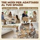 Tavolo Pieghevole 2-6 Persone 134x80x75 cm Ribalta Effetto Legno in MDF Color Legno      