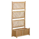 Fioriera 70x30x134,5 cm in legno grigliato di bambù