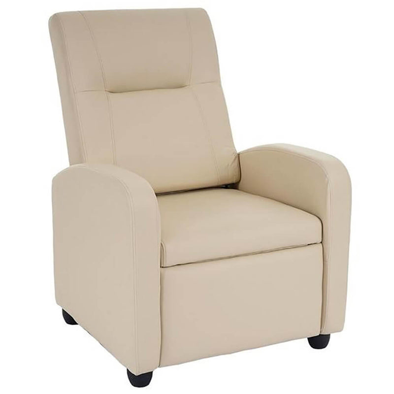 Poltrona Relax Manuale Reclinabile in Similpelle Vandi Panna