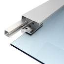 Porta Scorrevole Vetrata 102,5x205 cm Satinata a Strisce Trasparenti 