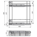 Portabottiglie Estraibile per Mobile da Cucina 20 cm Chiusura Soft in Acciaio Cromato Emuca