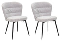 Set 2 Sedie Losanna 58x85x60,5 cm in Tessuto Grigio/Nero