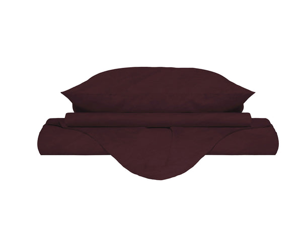 Copripiumino con Sacco e Federe Linea Water Washed Bordeaux online