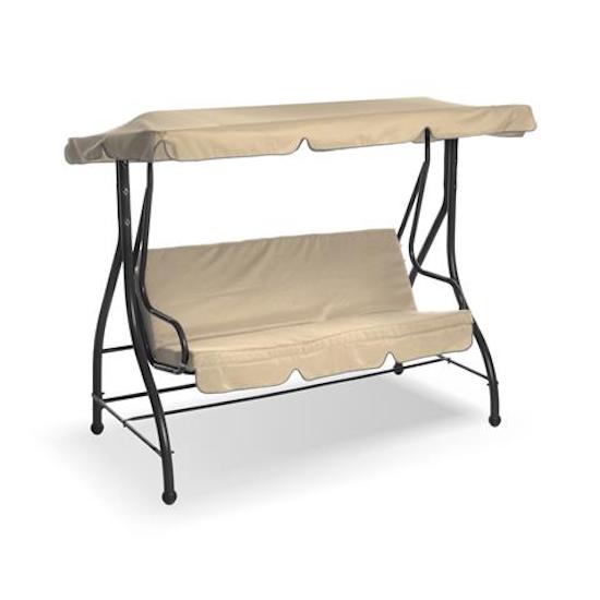 online Taddei Venezia Balançoire de jardin inclinable 3 places en fer et polyester beige