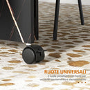 Tavolo da Pranzo Pieghevole per 2-6 Persone 120x80x73 cm con Ruote in Truciolato Nero Effetto Marmo      