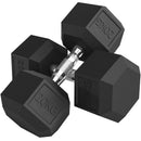 Set di Manubri da 2x20 kg con Impugnatura Antiscivolo in Metallo Nero      