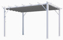 Pergola da Giardino 4x3x2,3 m in Alluminio Bianco con Telo di Copertura 140g/mq Grigio