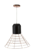 Lampadario Net Ø45x42 cm Metallo Nero e Rame