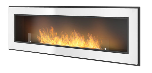 Camino a Bioetanolo da Parete/Incasso 150x49 cm Frame 1500 Bianco con Vetro prezzo