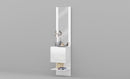 Mobile Ingresso Specchio e Armadietto 45x35x191 cm Kompact Bianco Lucido  
