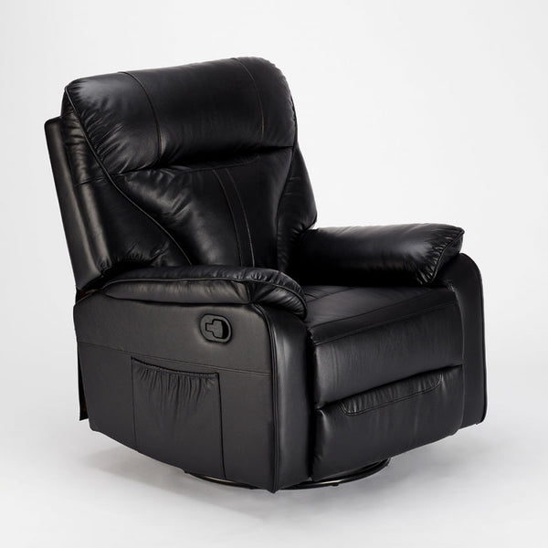 Fauteuil Relax Inclinable Manuel 90x74x130 cm en Simili Cuir Noir online