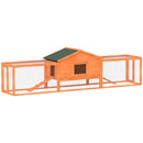 Conigliera da Esterno Casetta Rampe e 2 Recinti 309x69,5x87 cm in Legno Arancione  
