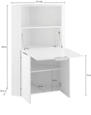 Scrivania Angolare 70x35x140 cm Dalia Bianco Lucido