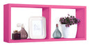 Mensola Rettangolare 2 Scomparti da Parete 70x30x15,5 cm in Fibra di Legno Morgana Fuxia