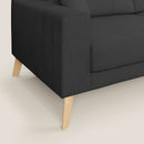 Divano 3 Posti 186x95x91 cm in Tessuto Nero