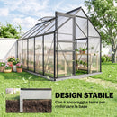 Serra da Giardino 7,1 m² 190x375x199 cm in Policarbonato con Telaio in Lega di Alluminio Grondaie Finestre Apribili e Porta Scorrevole      
