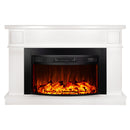 Camino Elettrico da Pavimento 95x145x30 cm Effetto Fiamma 1850W Marina xl & Elbrus Bianco/nero