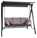 Dondolo 3 Posti da Giardino 209x133x196 cm in Metallo Delaware Nero