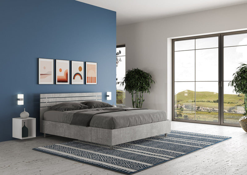Letto Matrimoniale Testata Doghe Dritta Ankel Grigio Varie Misure