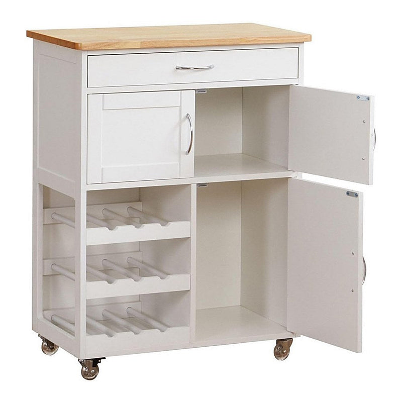 Carrello da cucina 67x36x87 cm in legno Rovere bianco