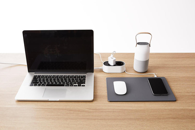 Tappetino per Mouse 20,5x30,5x0,5 cm con Base di Ricarica Wireless Blu Notte