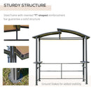 Gazebo a Pergola per Barbecue 240x150x230 cm in Acciaio Grigio scuro