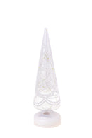 Set 2 Alberi Coni Decorativi con Led H30 cm 