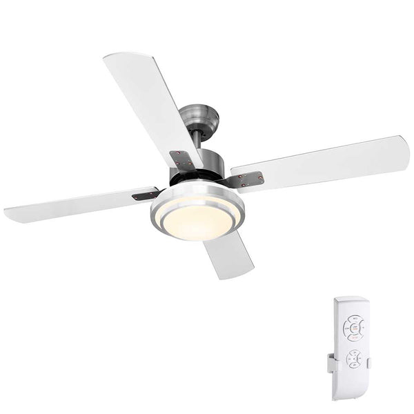 online Ventilatore da Soffitto 4 Pale Legno con Lampada Luce LED e Telecomando 130 cm