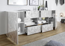 Mobile Buffet 2 Ante 4 Cassetti 240x42x84 cm in Legno TFT Praga Bianco Lucido
