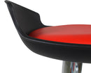Sgabello con Alzata a Gas e Seduta Girevole in Polipropilene e Similpelle Vandi Nero e Rosso