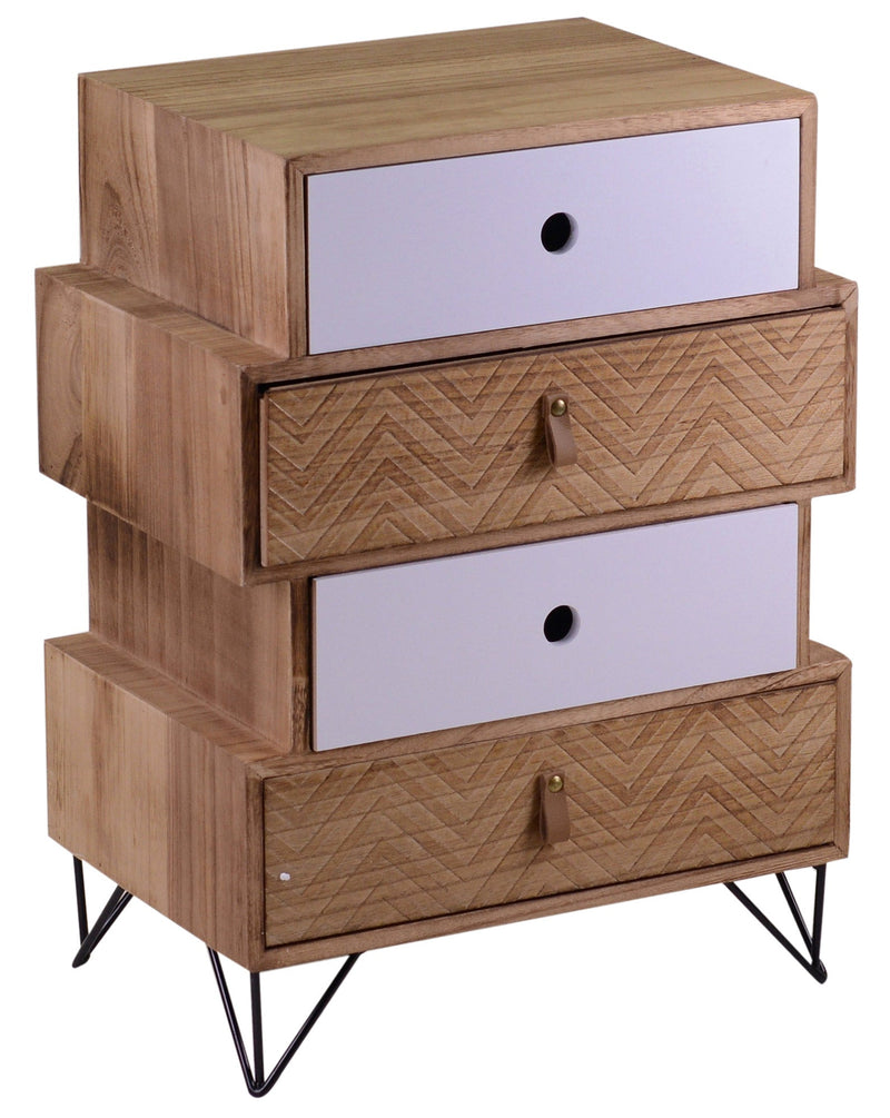 Cassettiera in Legno MDF 4 Cassetti Lagos