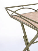 Set 2 Tavolini da Soggiorno 63x40x60 cm in Acciaio Guenda Verde Scuro