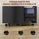Schedario da Ufficio 42x40x60 cm con 2 Cassetti Serratura Ruote a Freno in Legno Ingegnerizzato Nero      