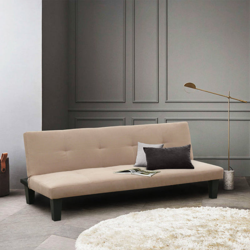 Divano Letto 175x80x70 cm in Microfibra Beige